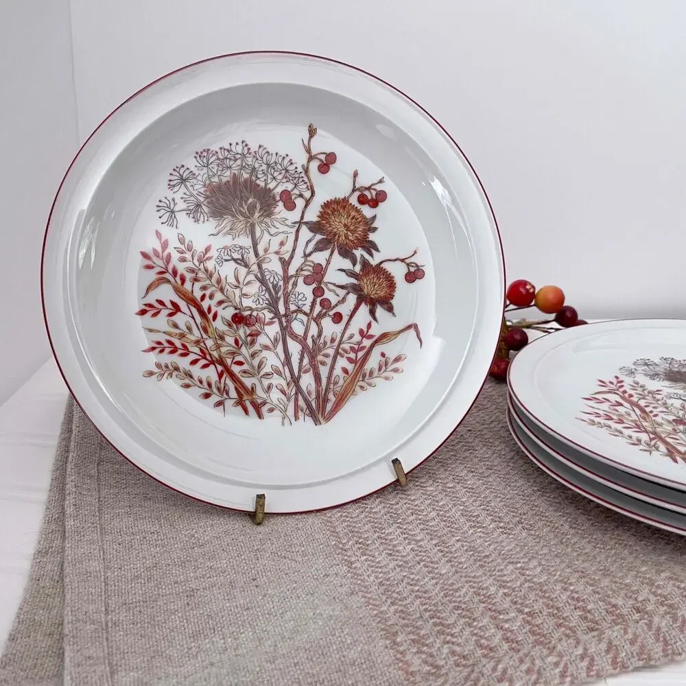 (4) Fanci Floral Collection Bramble Japan Porcelain 7.5